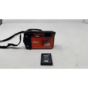 Nikon COOLPIX W300 16MP Compact Digital Camera  Orange For parts-Doesnt Power on
